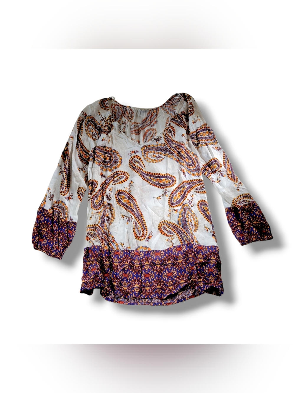 Lucky Brand | Bundle of 5 | Assorted Multicolor Boho Peasant Tops (SIZE S) - Picture 9 of 13